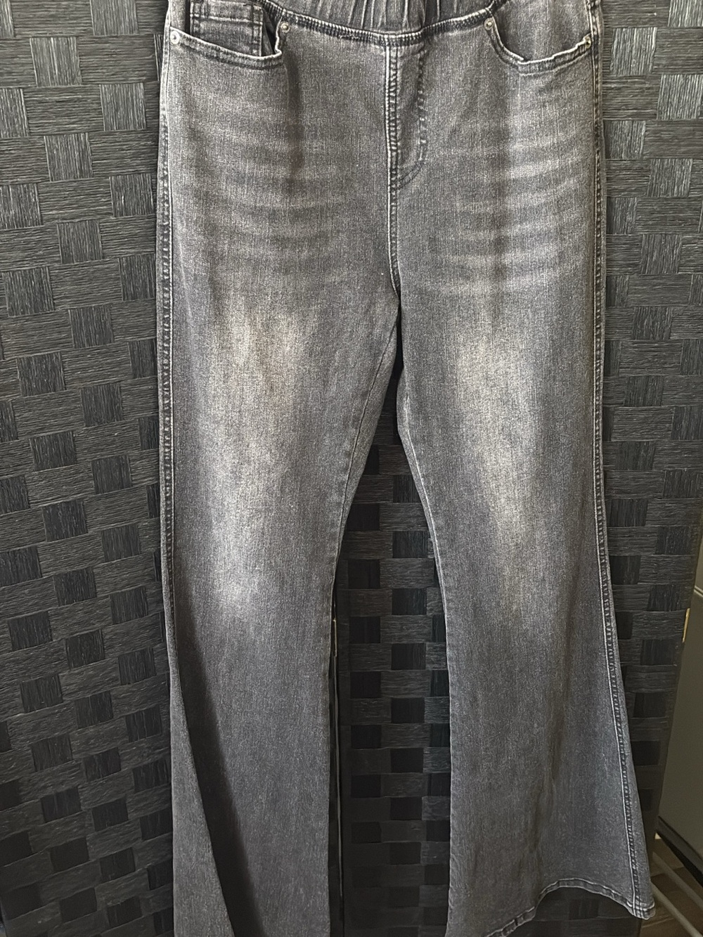 Mud Pie Gray Washed Flare Jeans - Picture 2 of 2